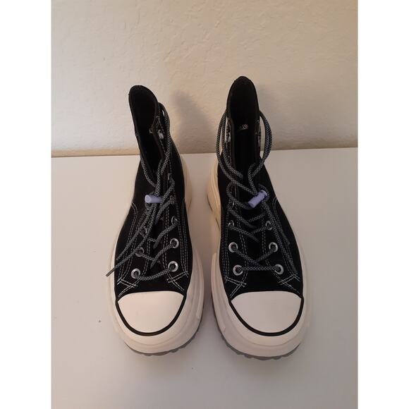 Converse All Star Run Star Black Platform Mid Top Sneakers Men 7 Ladies 8.5 - Picture 3 of 8